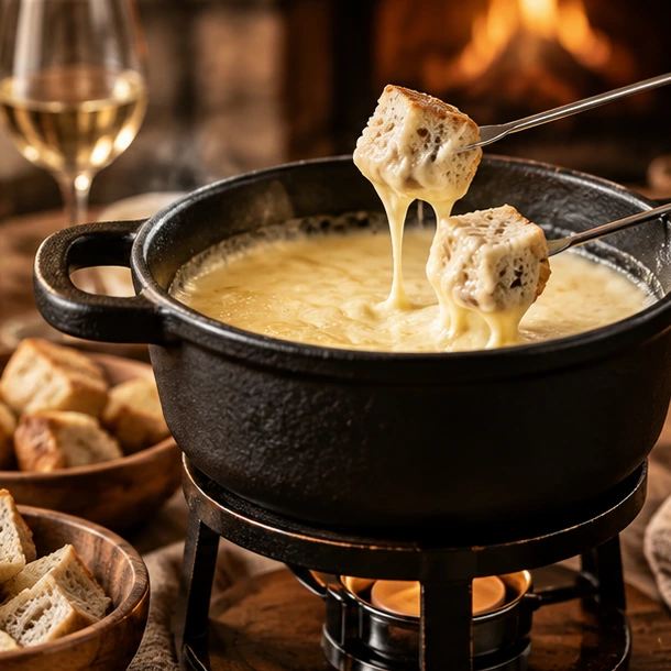 Fondue savoyarde avec pain